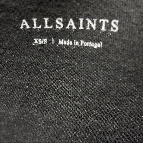 All Saints Women’s NWOT XS Black Tee Shirt Graphic Top  "All Good" - Picture 5 of 6